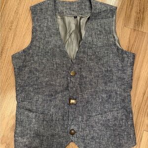Gray Button-Up Vest